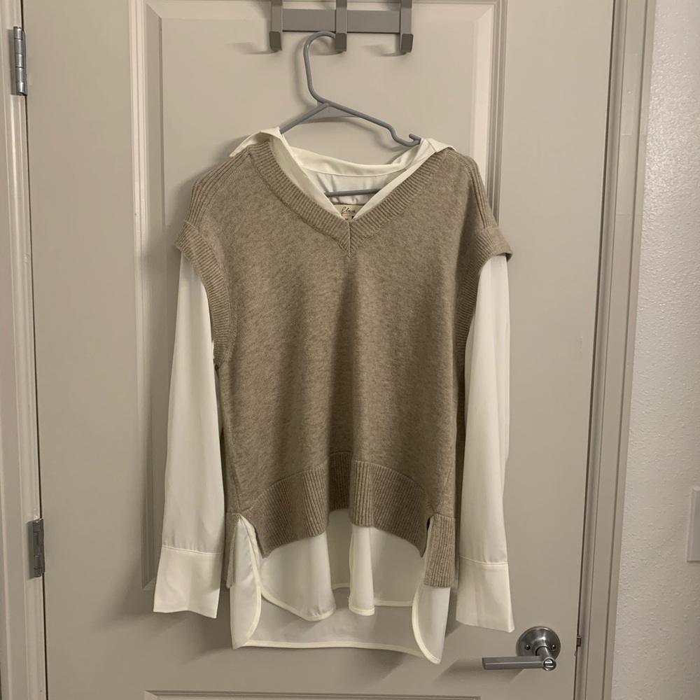 Sweater Vest with under sleeves and collar